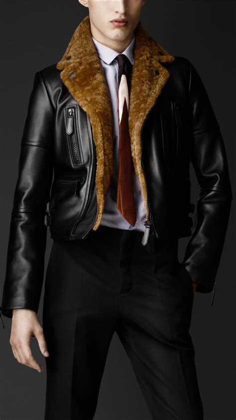 burberry prorsum shearling coat men|Burberry shearling jacket men's.